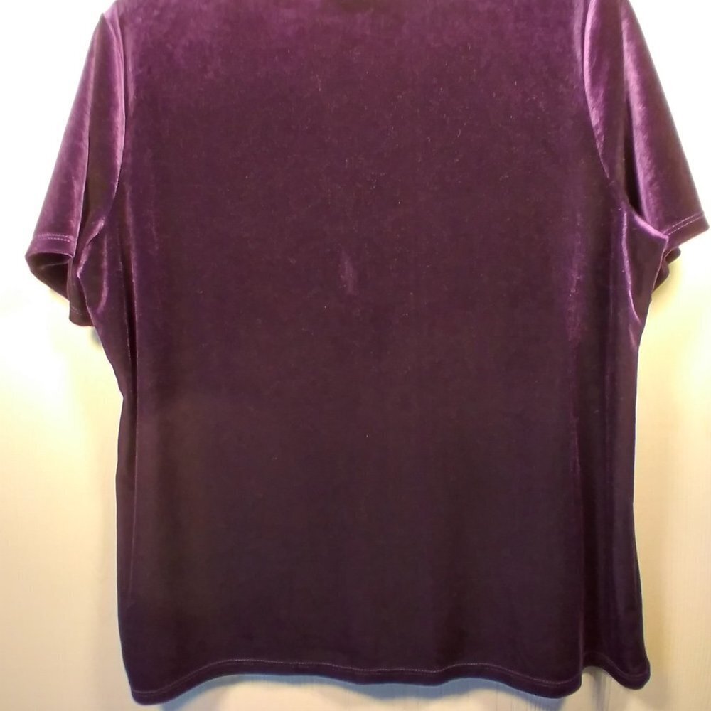 Jaclyn Smith Purple Velveteen  Blouse - Picture 5 of 12